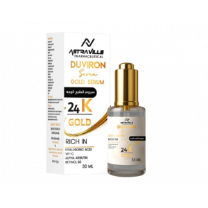 DUVIRON SEVEN GOLD SERUM — 24K GOLD RICH IN HYALURONIC ACID - VITAMIN C - ALPHA ARBUTIN - RETINOL B3 30 ML